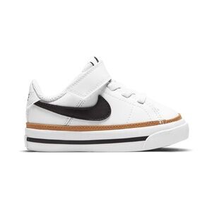 Boys Size 4C Nike Court Legacy TD White Black Dessert Tennis Shoes